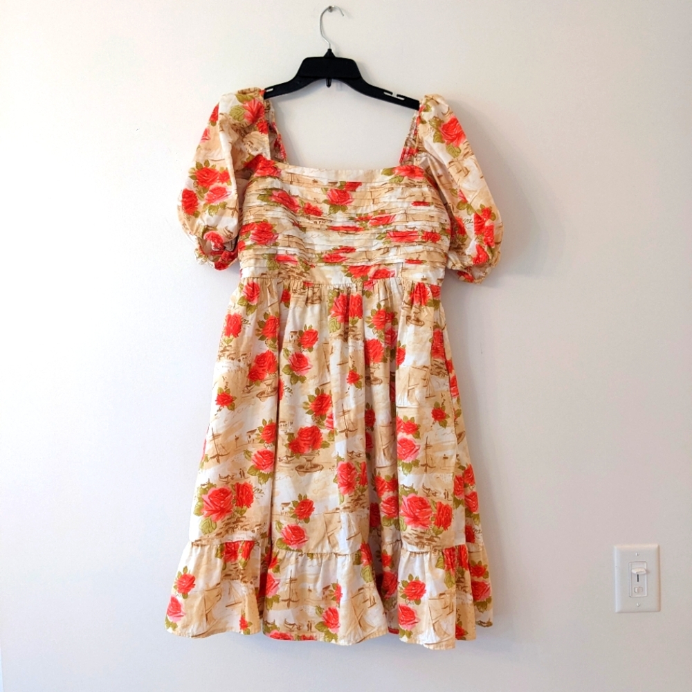 Abercrombie Emerson poplin dress Puff Sleeve Romantic